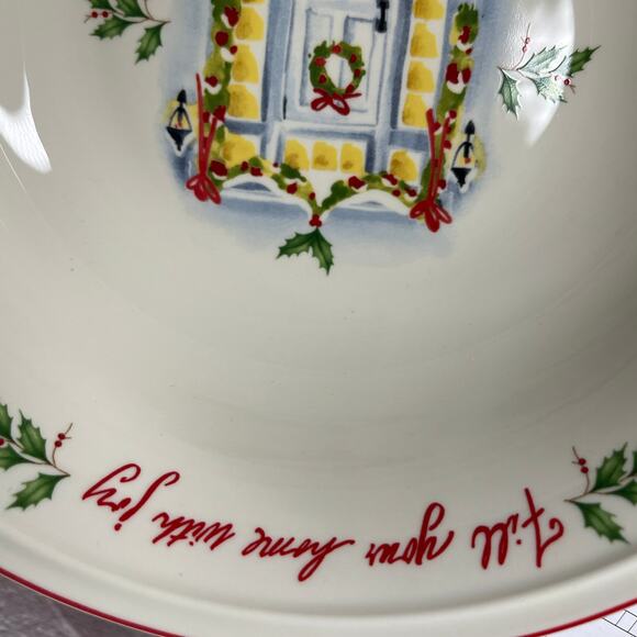 Lenox Holiday Inspirations and Illustrations Fill Your Home with Joy Bowl 10" - Picture 2 of 7